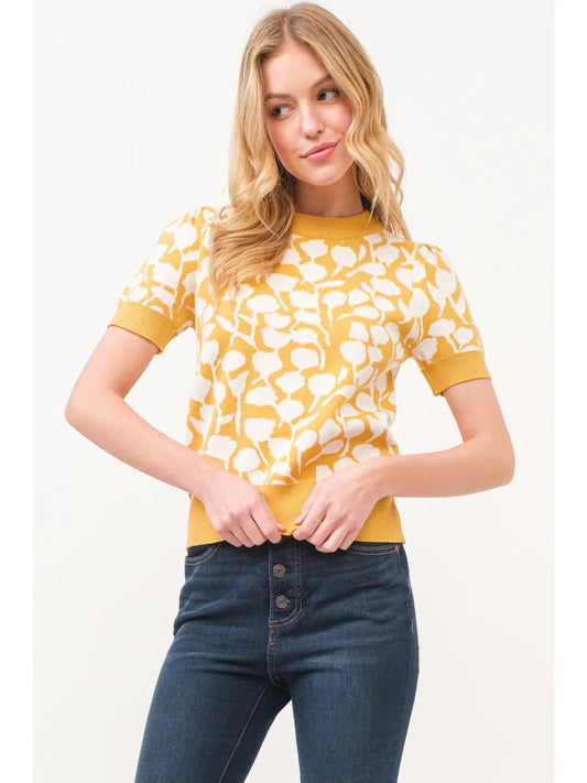 Mustard Floral Top