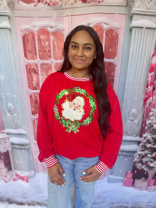 Wreath Sweatshirt Red