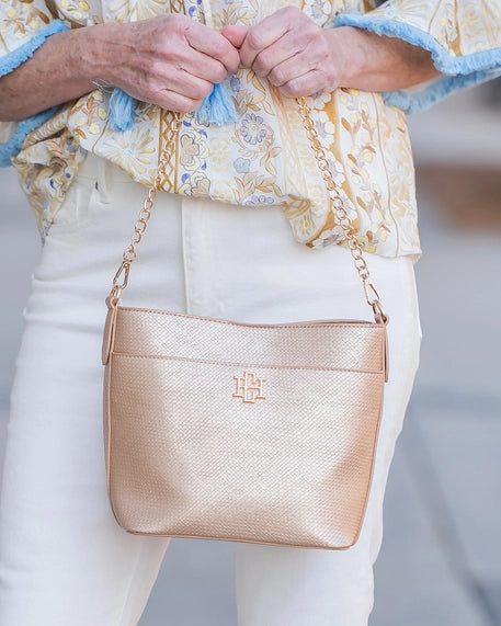 Brielle Gold Bucket Bag