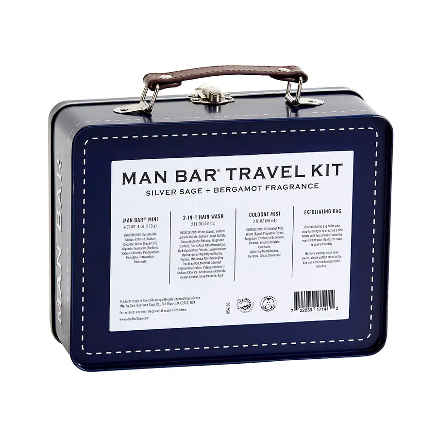 Man Bar Travel Tin Kit Silver Sage & Bergamot