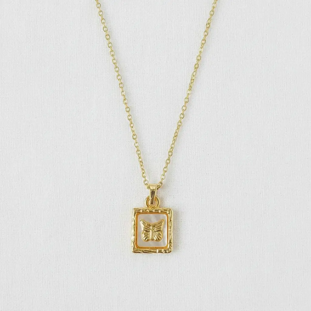 Butterfly Shell Drop Necklace