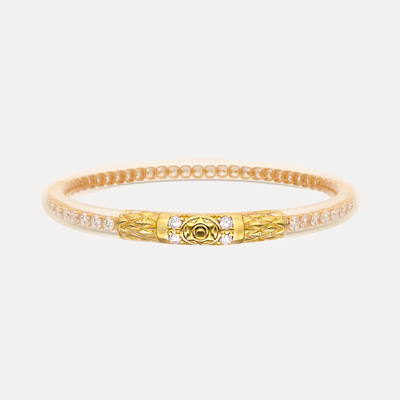 QUEEN ALL WEATHER BANGLE® (AWB®) - CLEAR CRYSTAL - GOLD