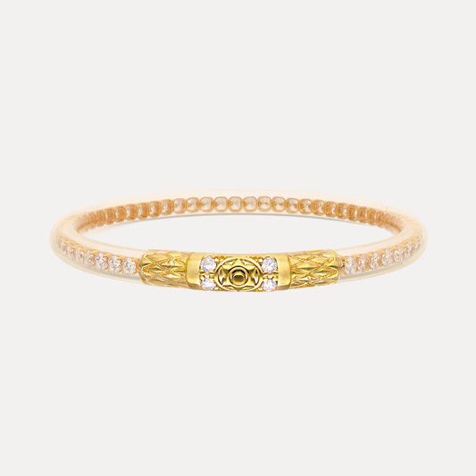 QUEEN ALL WEATHER BANGLE® (AWB®) - CLEAR CRYSTAL - GOLD