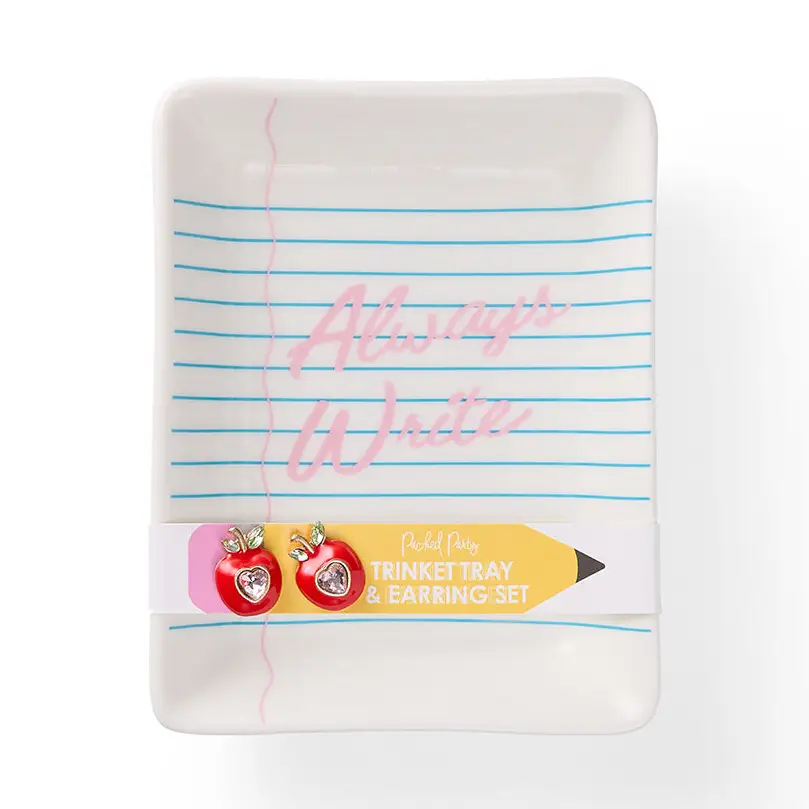 Always Write Trinket Tray and Earring Set
