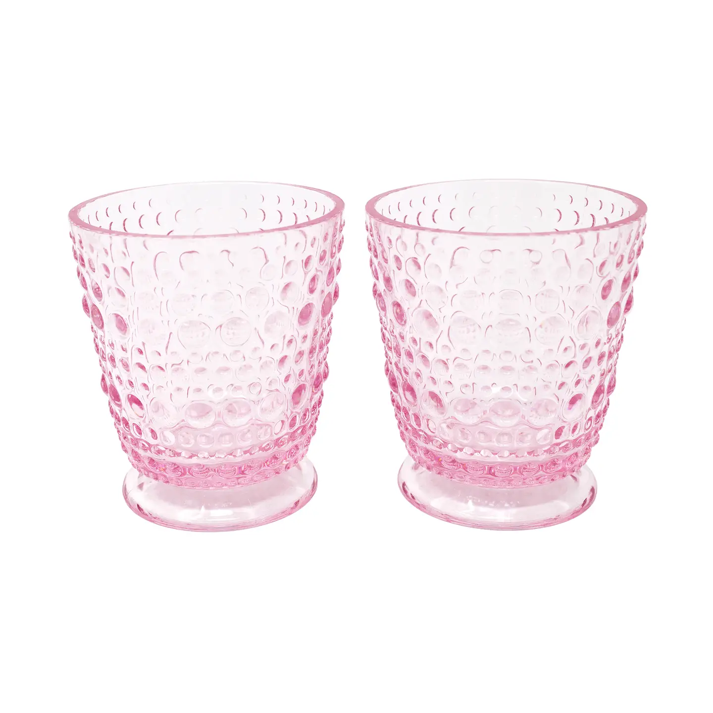 Acrylic Hobnail Glass Set, Conch Shell Pink