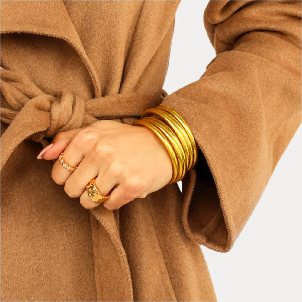 GOLD ALL WEATHER BANGLES® (SET OF 6) - SERENITY PRAYER