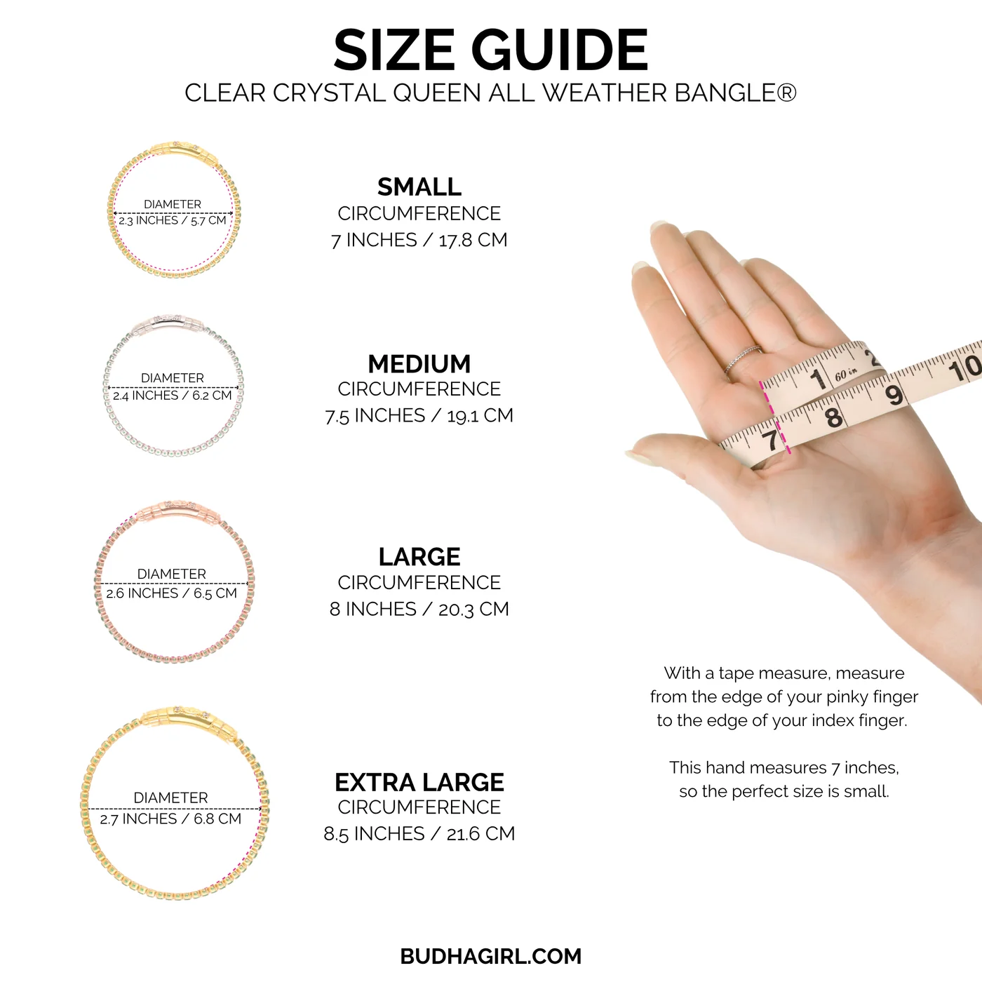 QUEEN ALL WEATHER BANGLE® (AWB®) - CLEAR CRYSTAL - GOLD