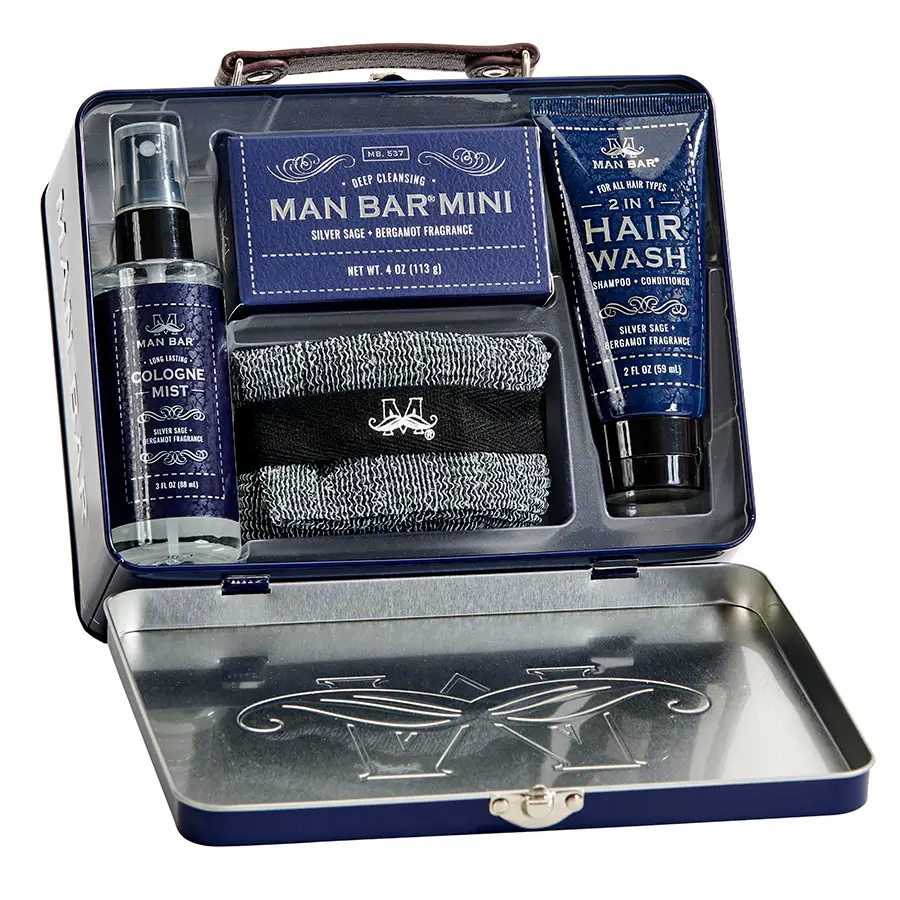 Man Bar Travel Tin Kit Silver Sage & Bergamot