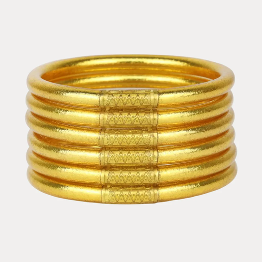 GOLD ALL WEATHER BANGLES® (SET OF 6) - SERENITY PRAYER