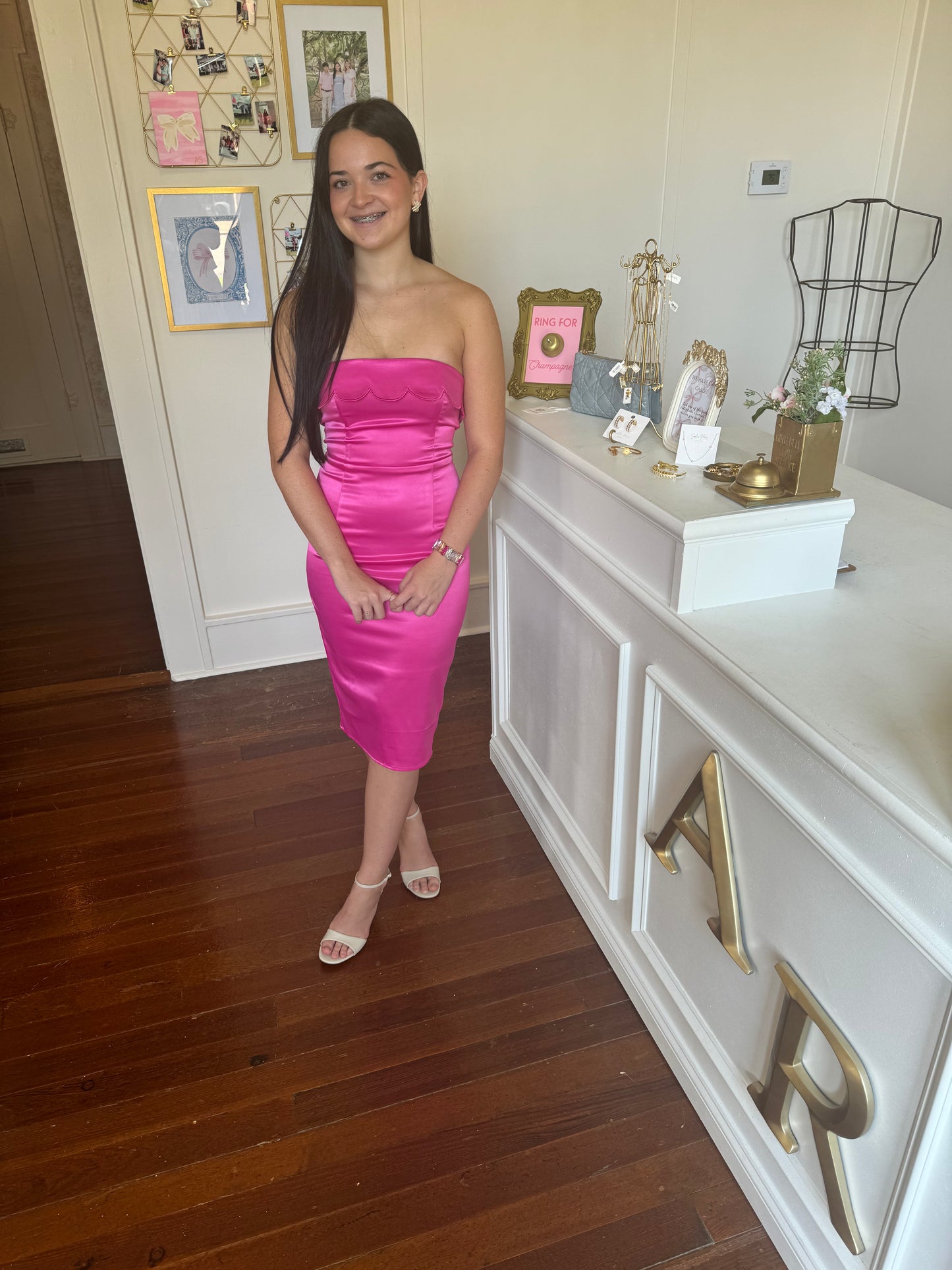 Magenta Scalloped Dress