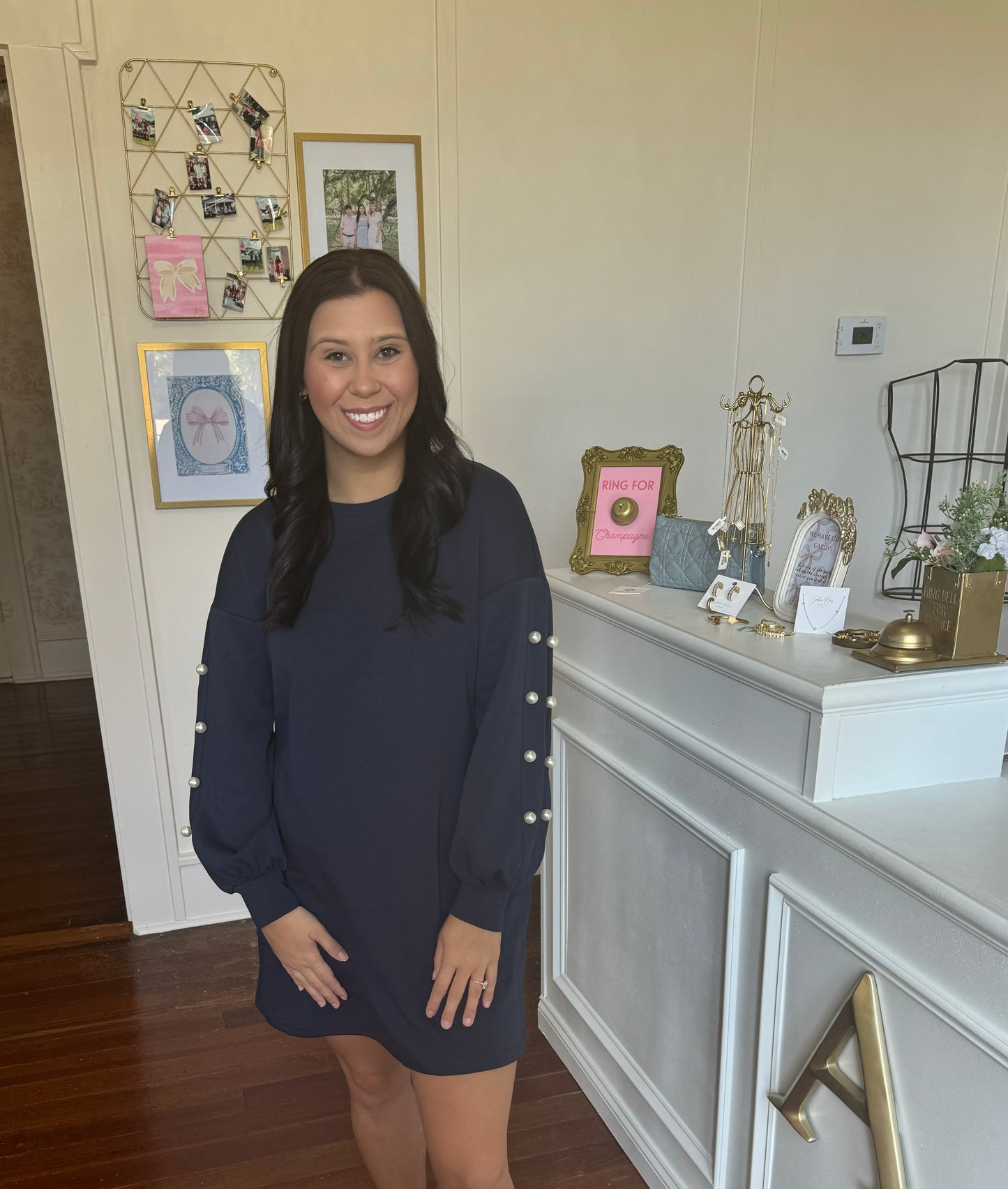 Navy Pearl Dress