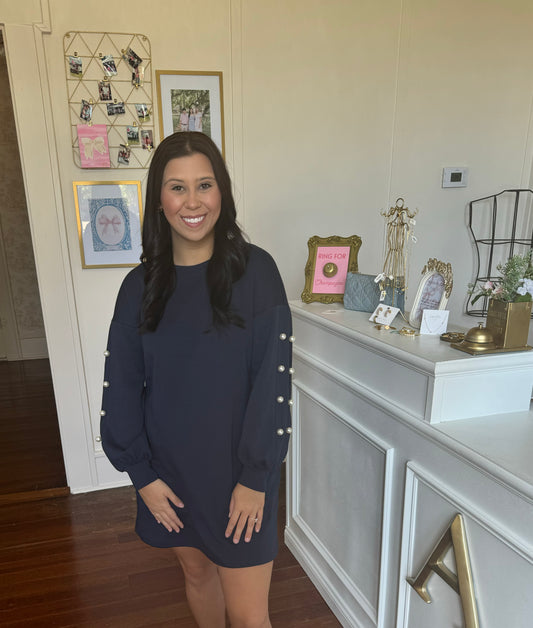 Navy Pearl Dress